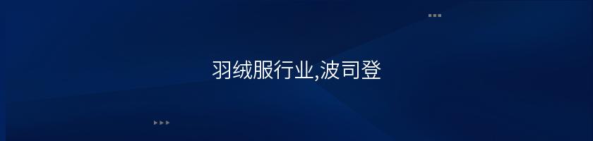 羽絨服行業,波司登