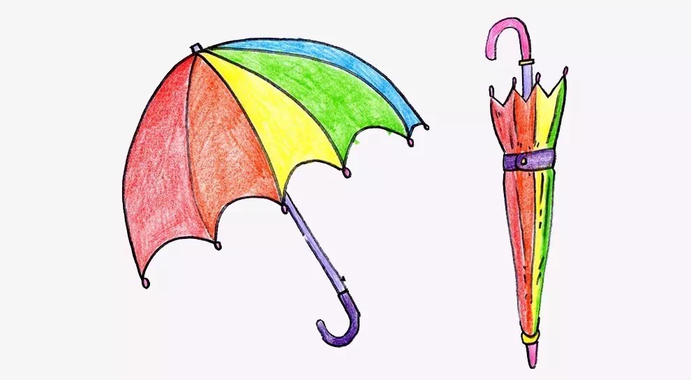 雨傘簡筆畫